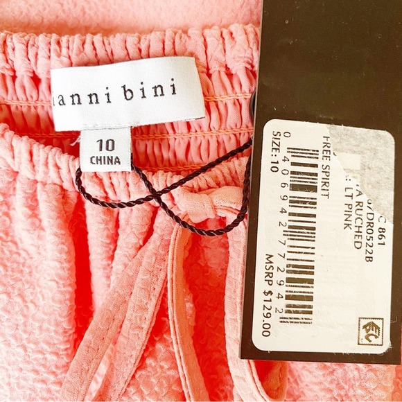 Gianni Bini Maya Pink Ruched Tie Neck Sleeveless Sheath Slit Midi Dress … - Picture 9 of 11